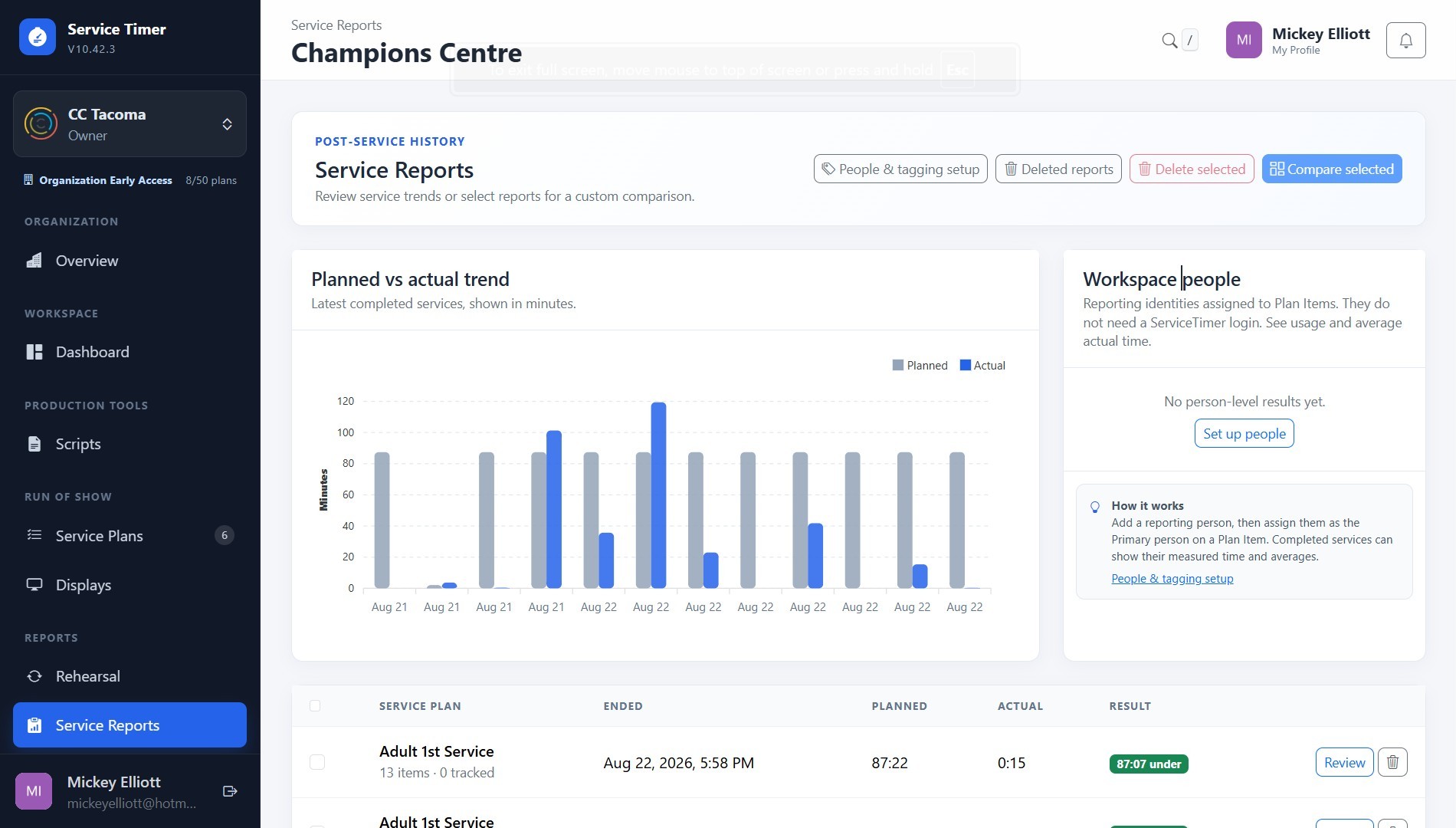 ServiceTimer Reports