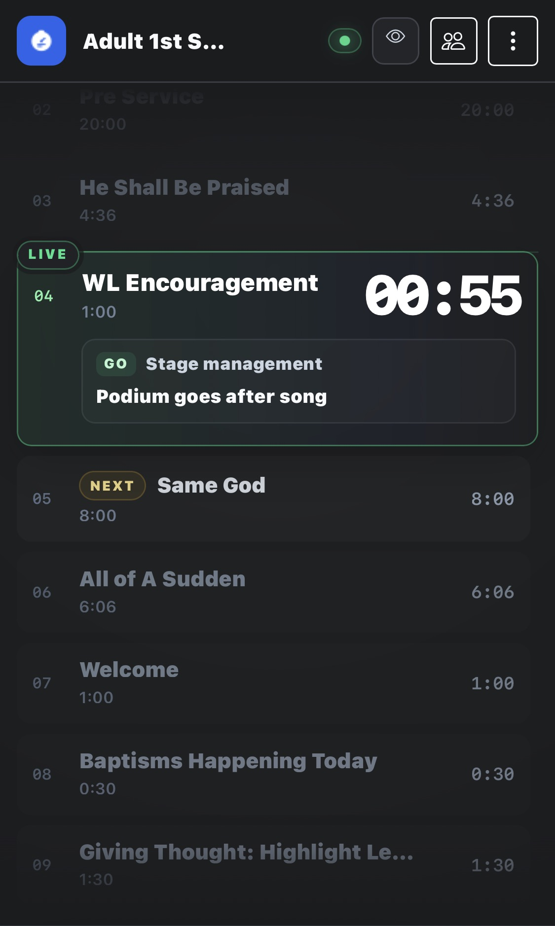 ServiceTimer Team Companion on a phone